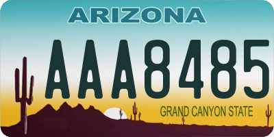 AZ license plate AAA8485