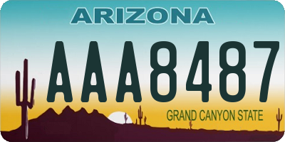 AZ license plate AAA8487