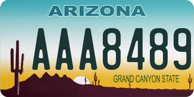 AZ license plate AAA8489