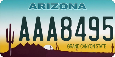 AZ license plate AAA8495