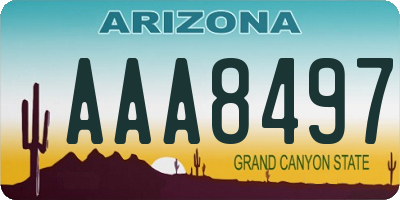 AZ license plate AAA8497