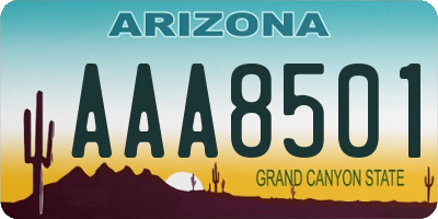 AZ license plate AAA8501