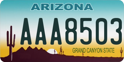 AZ license plate AAA8503