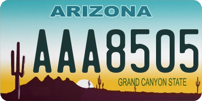 AZ license plate AAA8505