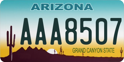 AZ license plate AAA8507