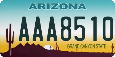 AZ license plate AAA8510