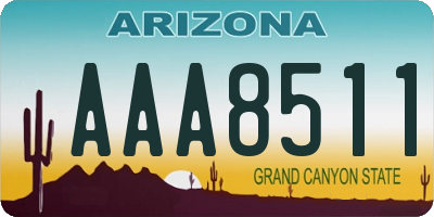 AZ license plate AAA8511