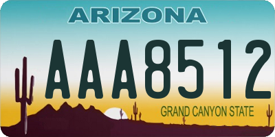 AZ license plate AAA8512