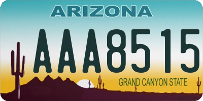 AZ license plate AAA8515