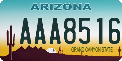 AZ license plate AAA8516