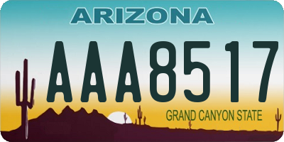 AZ license plate AAA8517