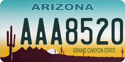 AZ license plate AAA8520