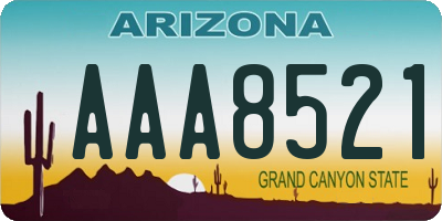 AZ license plate AAA8521