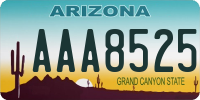 AZ license plate AAA8525