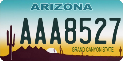 AZ license plate AAA8527