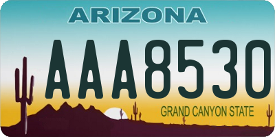 AZ license plate AAA8530