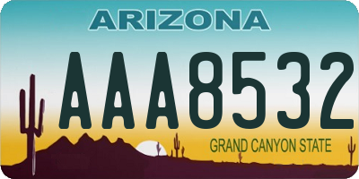 AZ license plate AAA8532