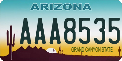 AZ license plate AAA8535