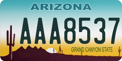 AZ license plate AAA8537