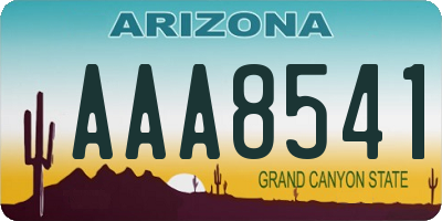 AZ license plate AAA8541