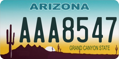 AZ license plate AAA8547