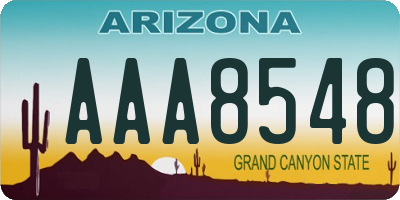 AZ license plate AAA8548