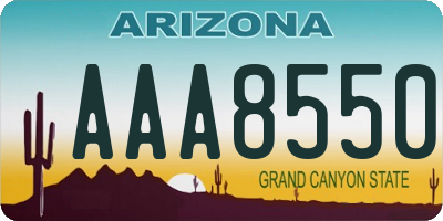 AZ license plate AAA8550