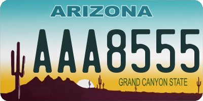 AZ license plate AAA8555