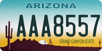 AZ license plate AAA8557