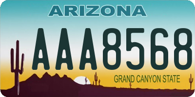 AZ license plate AAA8568