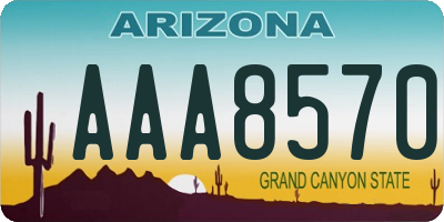 AZ license plate AAA8570