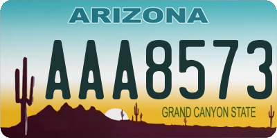 AZ license plate AAA8573