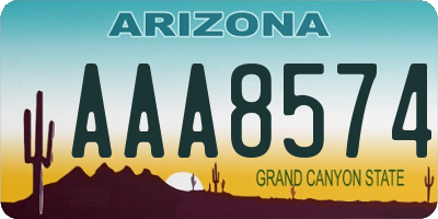 AZ license plate AAA8574