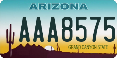 AZ license plate AAA8575