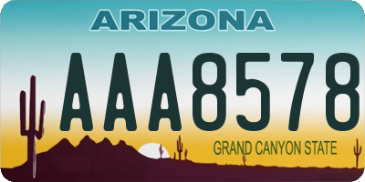 AZ license plate AAA8578