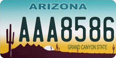 AZ license plate AAA8586