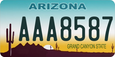 AZ license plate AAA8587