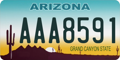 AZ license plate AAA8591