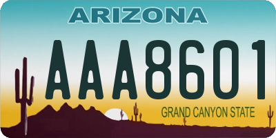 AZ license plate AAA8601