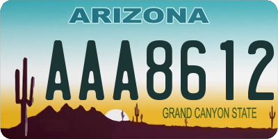 AZ license plate AAA8612