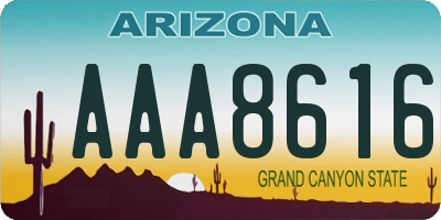 AZ license plate AAA8616