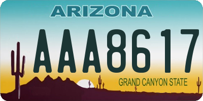 AZ license plate AAA8617