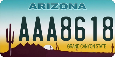 AZ license plate AAA8618