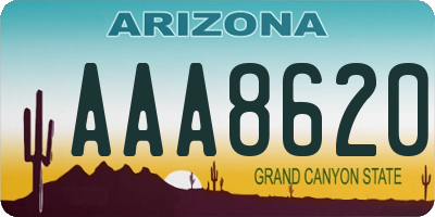 AZ license plate AAA8620