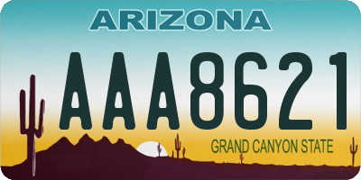 AZ license plate AAA8621