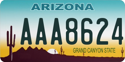 AZ license plate AAA8624