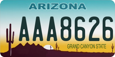 AZ license plate AAA8626