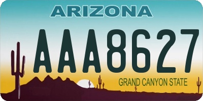 AZ license plate AAA8627