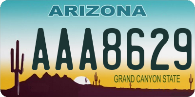 AZ license plate AAA8629