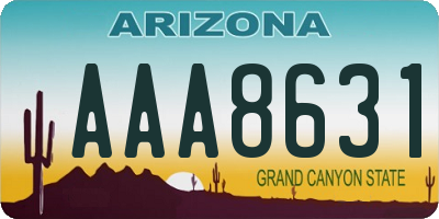 AZ license plate AAA8631